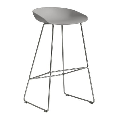 About A Stool AAS 38, Version bar: hauteur de l'assise 74 cm, Acier inoxydable, Concrete grey