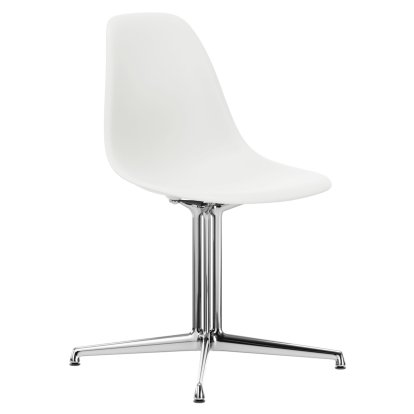 Eames Plastic Side Chair DSL, Blanc RE, Sans rembourrage, Sans rembourrage, Aluminium poli