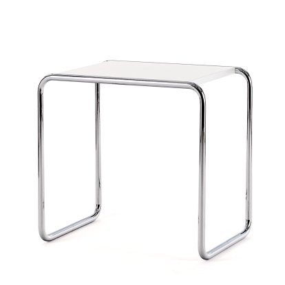Table d'appoint B 9 Bauhaus originale, B 9b (H 50 x l 52 cm), Éléments peints, Blanc pur (RAL 9010)
