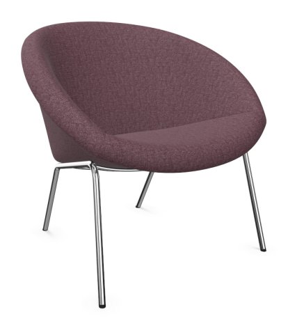 Fauteuil 369 , Tissu Gaia améthyste, Chromé brillant