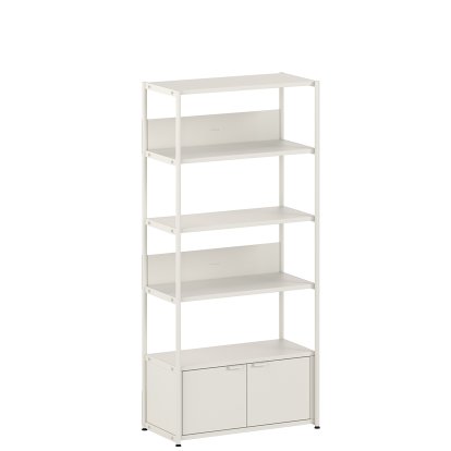 Étagère Unit en acier, 180 cm, 1 x porte double, Blanc crème