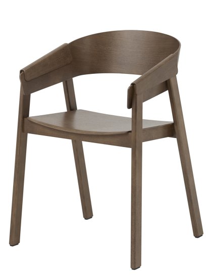 Cover Armchair, Frêne teinté brun foncé