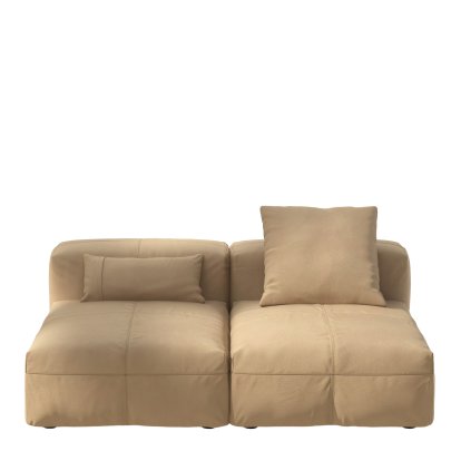 Vetsak Sofa Set 1, M, Cuir - Beige, Avec coussin
