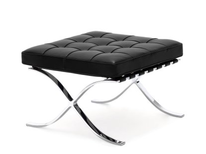 Tabouret Barcelona Relax, Cuir Venezia - noir