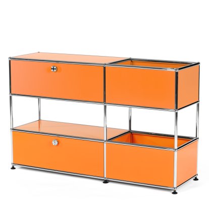 Buffet USM Haller pour enfants M avec boîtes de rangement, Monochrome, Orange pur RAL 2004, Avec  porte abattante