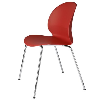 Chaise N02, Rouge foncé, Chromé