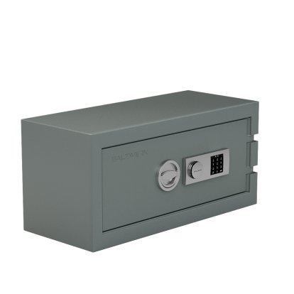 Coffre-fort Balzsafe CONNECT pour étagères USM Haller, 75 cm x 35 cm x 35 cm, Gris moyen RAL 7005, Serrure électronique à combinaison avec clé de réinitialisation