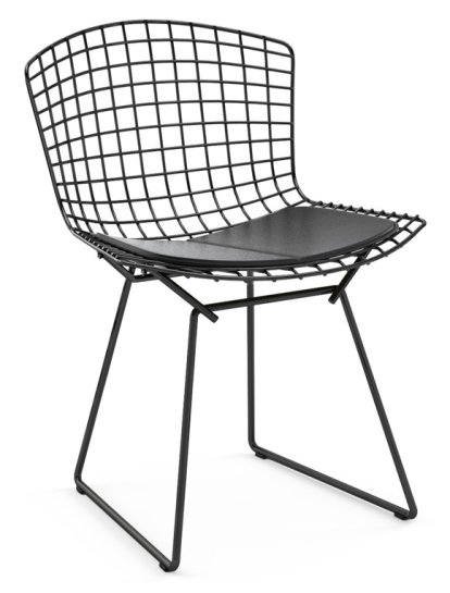 Chaise Bertoia, Noir, Vinyl noir