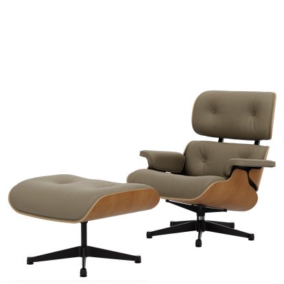 Eames Lounge Chair & Ottoman - Édition Natural, Cerisier, naturel, cuir Natural F, dark sand, Poli, côté noir