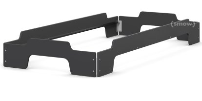 Lit empilable Confort Rolf Heide, 100 x 200, Anthracite laqué, Sans sommier