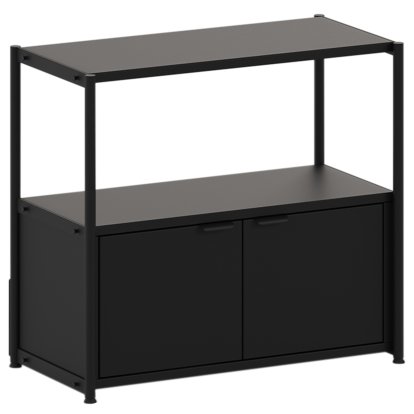 Buffet haut Unit en acier, 1 x porte double, Noir graphite
