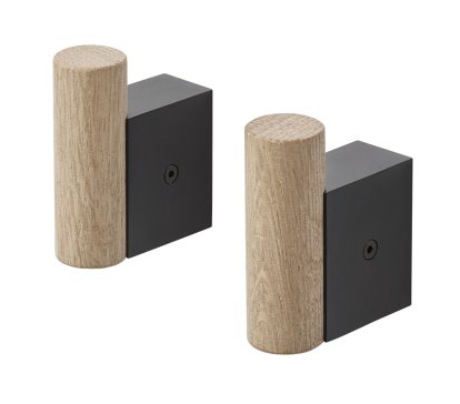 Patères Attach - Lot de 2, Chêne/Noir