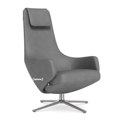 Fauteuil Repos, Fauteuil Repos, Tissu Dumet gris sierra mélange, 45 cm, Poli