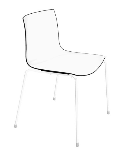 Catifa 46 Tube, Blanc, Bicolore, Dossier noir, siège blanc, Sans accoudoirs