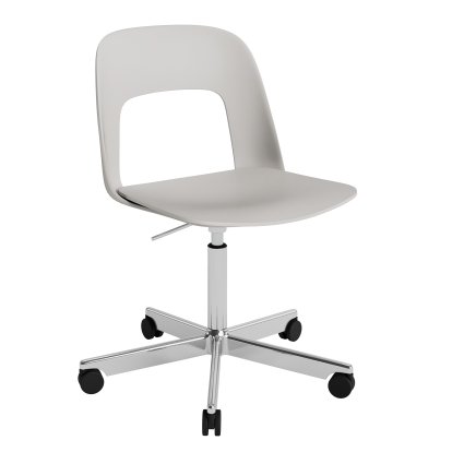 Chaise pivotante Layout 141, Gris ciel, Aluminium poli