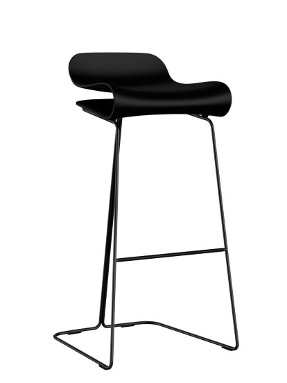 Tabouret de bar BCN, Noir, Acier, couleur de la coque, Version bar: 76 cm