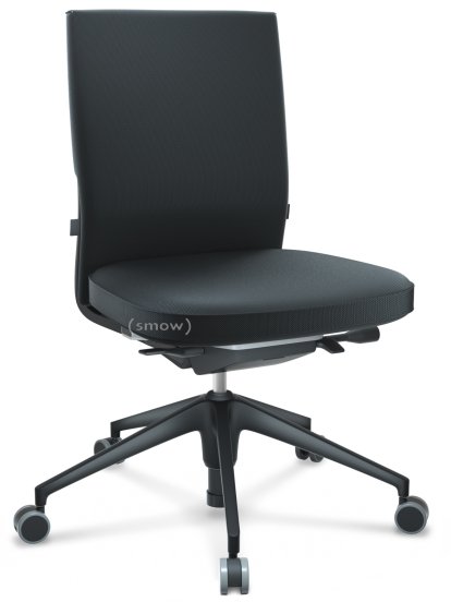 ID Soft, Mécanisme Flowmotion avec inclinaison avant et réglage de la profondeur , Sans accotoirs, Piétement à 5 branches, plastique basic dark, Noir basic, Assise et dossier Silk Mesh, Nero, Souples pour sols durs