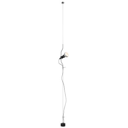 Lampadaire et plafonnier à variateur « Parentesi », Le nickel, avec ampoule LED à réflecteur 13 W / 1330 lm
