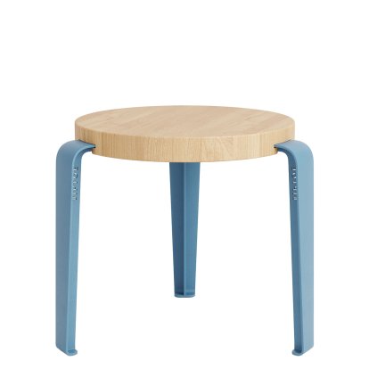 Tabouret enfant Mini Lou, Chêne massif, Bleu Baleine