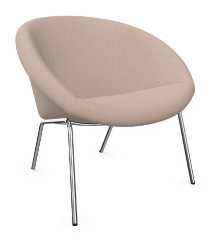Fauteuil 369 , Tissu Gaia champagne, Chromé brillant