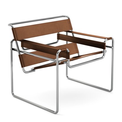 Fauteuil Wassily (B3), Pleine fleur marron clair