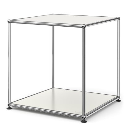 Table d'appoint USM Haller 50 haute, Panneaux inférieur et supérieur en métal, Blanc pur RAL 9010