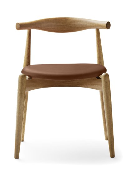 CH20 Elbow Chair, Chêne huilé, Cuir cognac