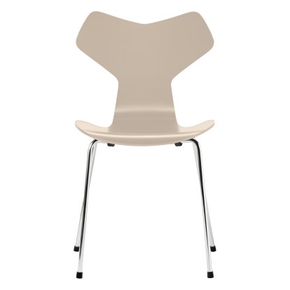 Chaise Grand Prix, Laqué, Beige clair, Chromé