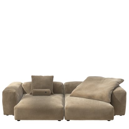 Vetsak Sofa Set 2, XL, Cord velours - Sable, Avec coussin