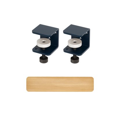Etagère murale Tiptoe chêne massif, Étagère murale 90 cm, Bleu minéral