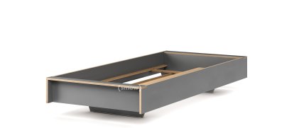 Lit Flai, 90 x 200, Sans tête de lit, CPL anthracite, Sans sommier