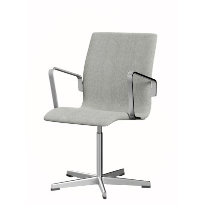 Chaise Oxford, Avec accotoirs, Dossier bas, Piètement fixe, Hallingdal 65, 110 - White/grey