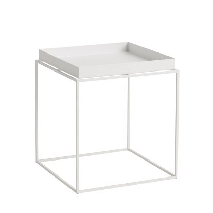 Table avec plateau Tray , H 40/44 x L 40 x P 40 cm, Blanc