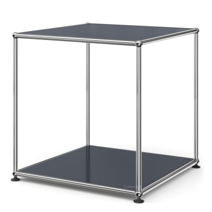 Table d'appoint USM Haller 50 haute, Panneaux inférieur et supérieur en métal, Anthracite RAL 7016