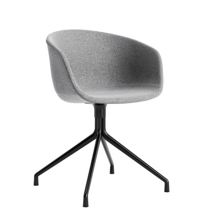 Chaise About A Chair AAC 21, Hallingdal 130 - gris clair, Aluminium thermolaqué noir 