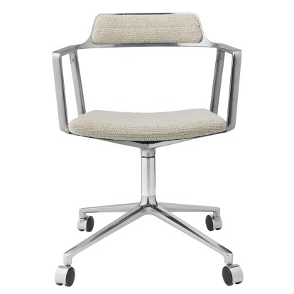 Chaise Swivel 452, Poli, Piétement à roulettes, Mélange viscose-laine, wavy