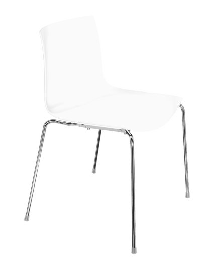 Catifa 46 Tube, Chromé, Unicolore, Blanc, Sans accoudoirs