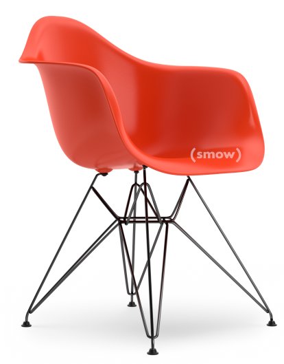 Eames Plastic Armchair DAR, Rouge (rouge coquelicot), Sans rembourrage, Sans rembourrage, Version standard - 43 cm, Revêtement basic dark
