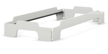 Lit empilable Confort Rolf Heide, 90 x 200, Laqué gris clair, Sans sommier