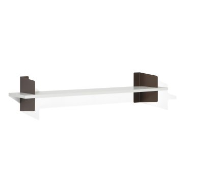 Étagère murale Atelier, MDF mélaminé blanc, Bronze foncé, version  1, 160 cm