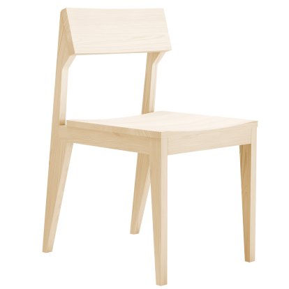 Chaise Schulz, Frêne ciré avec pigment blanc, Non rembourré