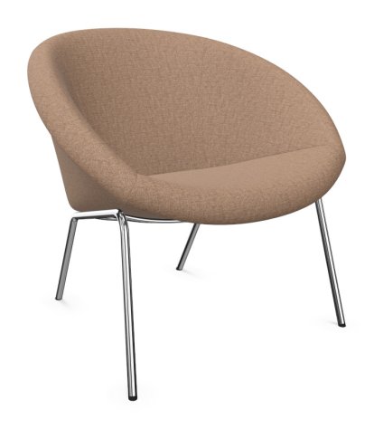 Fauteuil 369 , Tissu Gaia quartz, Chromé brillant