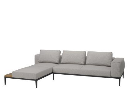 Canapé Grid Lounge, Accotoir à droite, Gris clair , Sans housse de protection imperméable