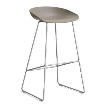 About A Stool AAS 38, Version bar: hauteur de l'assise 74 cm, Acier inoxydable, Khaki 2.0