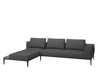 Canapé Grid Lounge, Accotoir à droite, Anthracite, Sans housse de protection imperméable