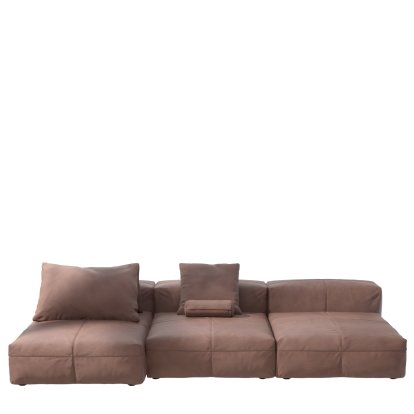 Vetsak Sofa Set 4, Cuir - Pierre, Avec coussin