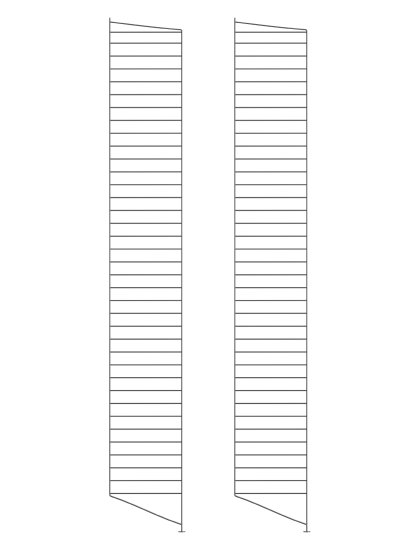 Échelle sur pied String System, Lot de 2, 200 x 30 cm, Gris foncé