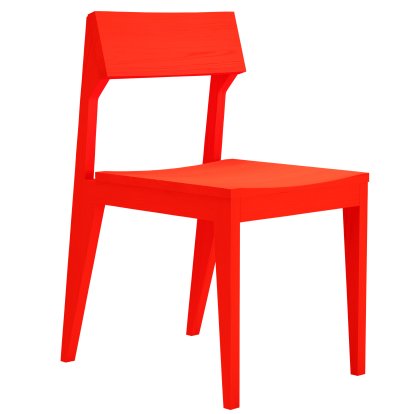 Chaise Schulz, Frêne rouge vif, Non rembourré