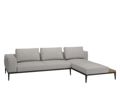 Canapé Grid Lounge, Accotoir à gauche, Gris clair , Avec housse de protection imperméable
