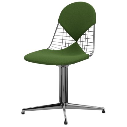Chaise Wire Chair DKL, Aluminium poli, Coussin pour assise et dossier (Bikini), Vert pré / forêt
